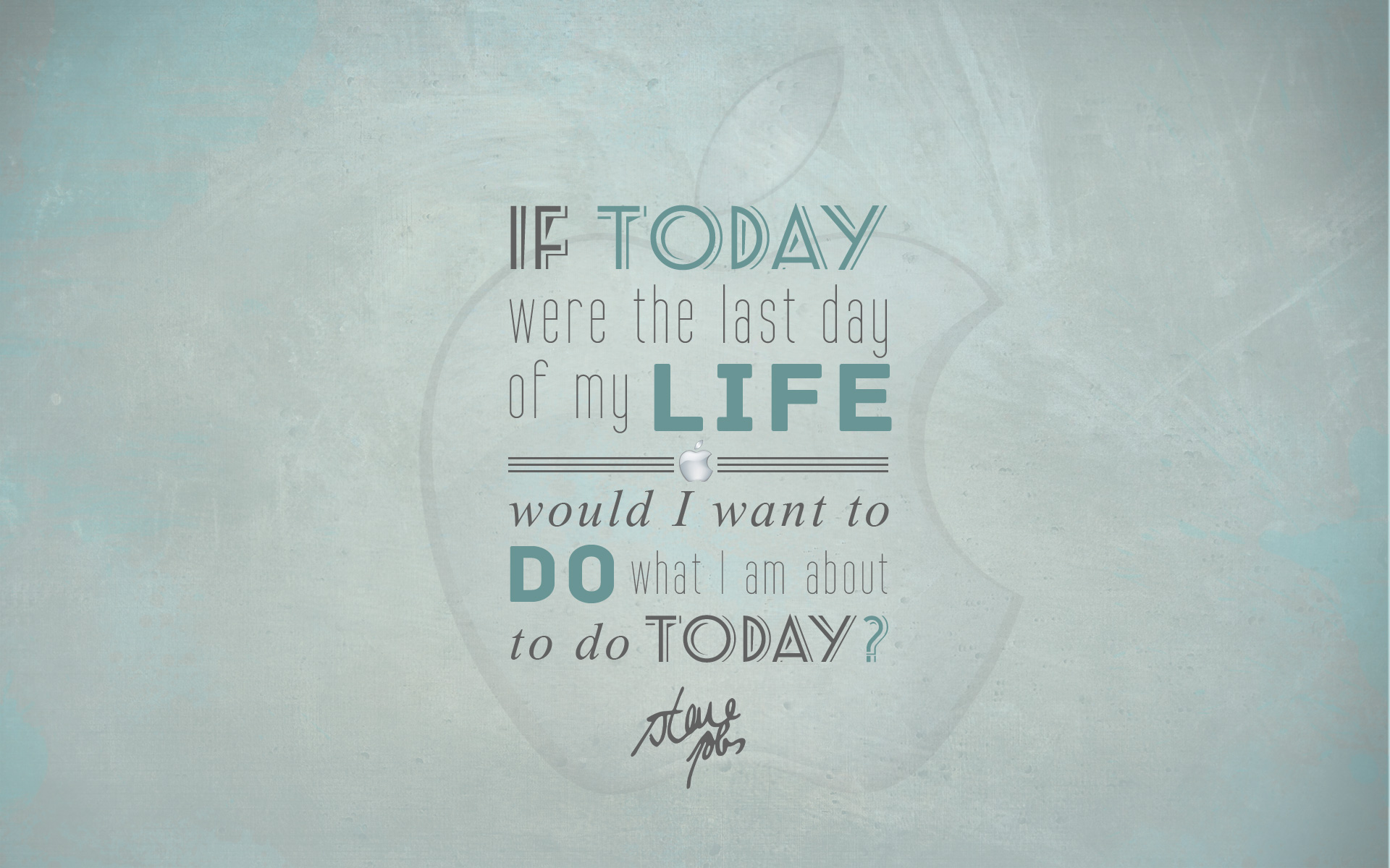 A motivational quote by Steve Jobs on a light blue textured background. The quote reads: 