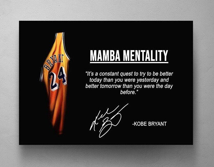 Kobe Bryant Mamba Mentality Motivational Quote S Wall Art