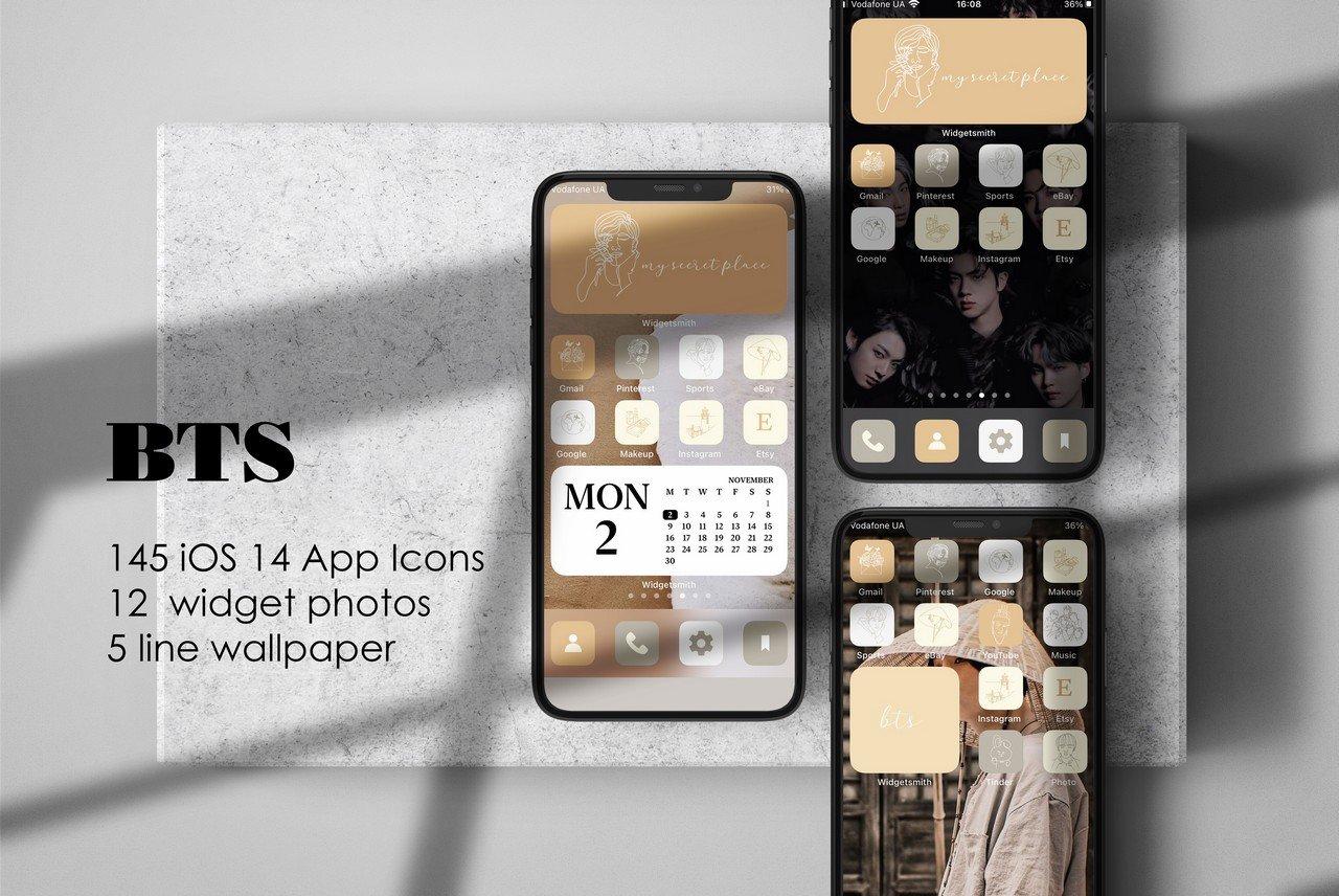 Bts Home Screen Ios Icons Outline Creative Market