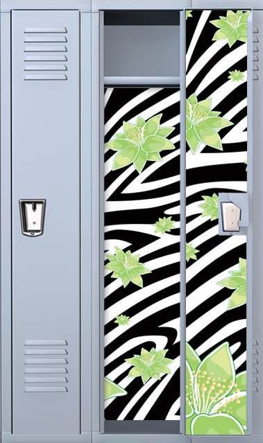 Zebra Print Kiwi Lilies Magic School Locker Wallpaper