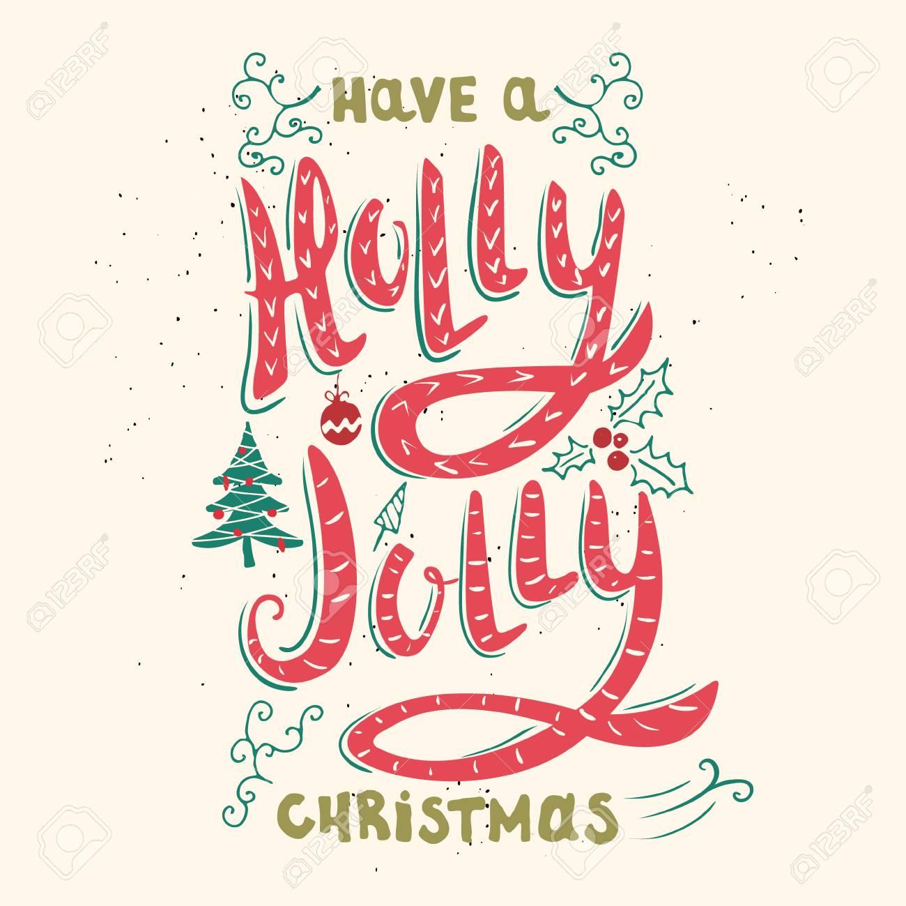 free-download-have-a-holly-jolly-christmas-hand-drawn-phrase-isolated