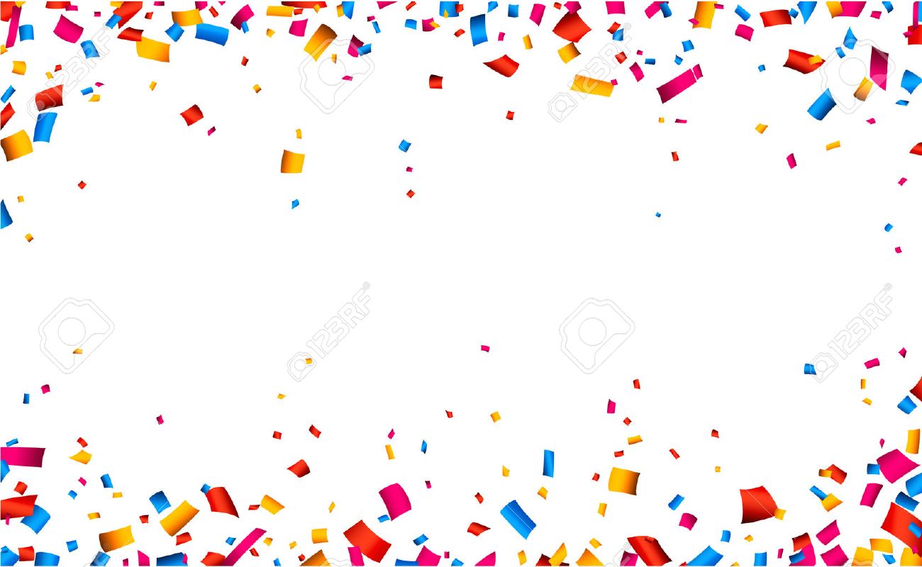 Colorful Celebration Frame Background With Confetti Vector