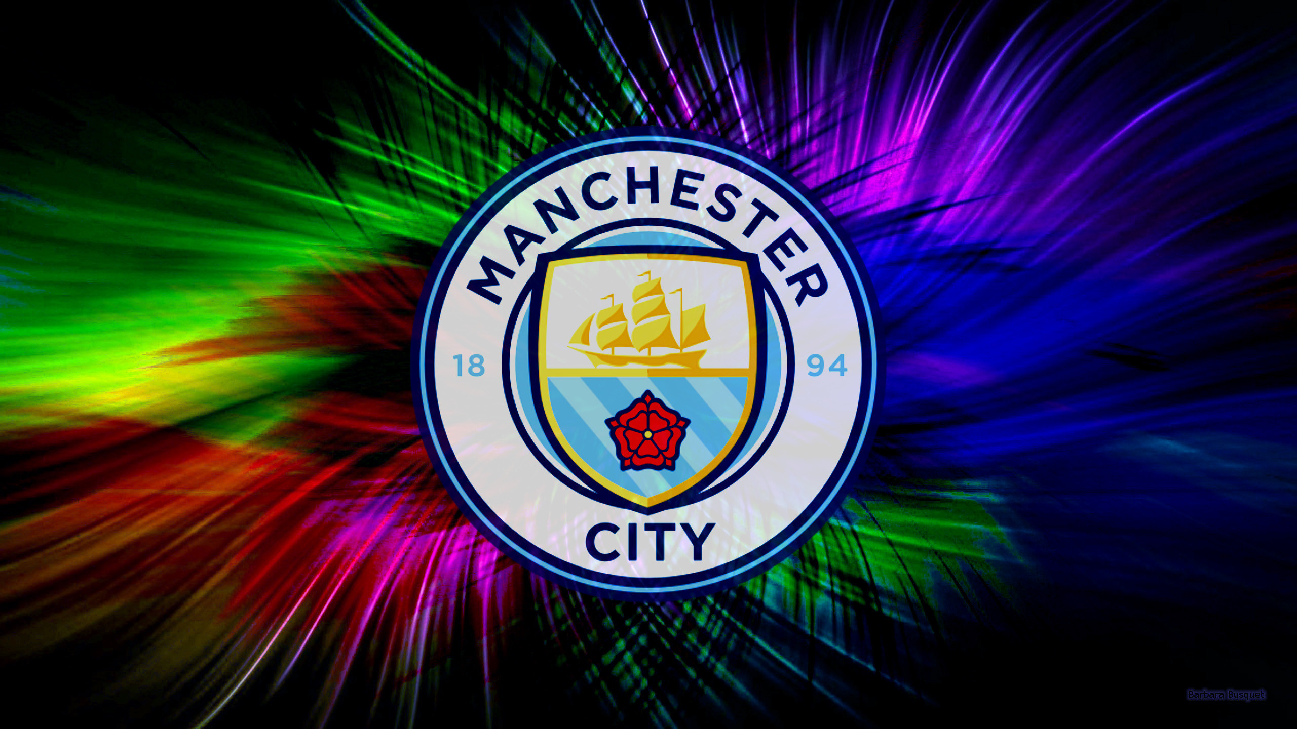 Vibrant Manchester City FC Logo Wallpaper