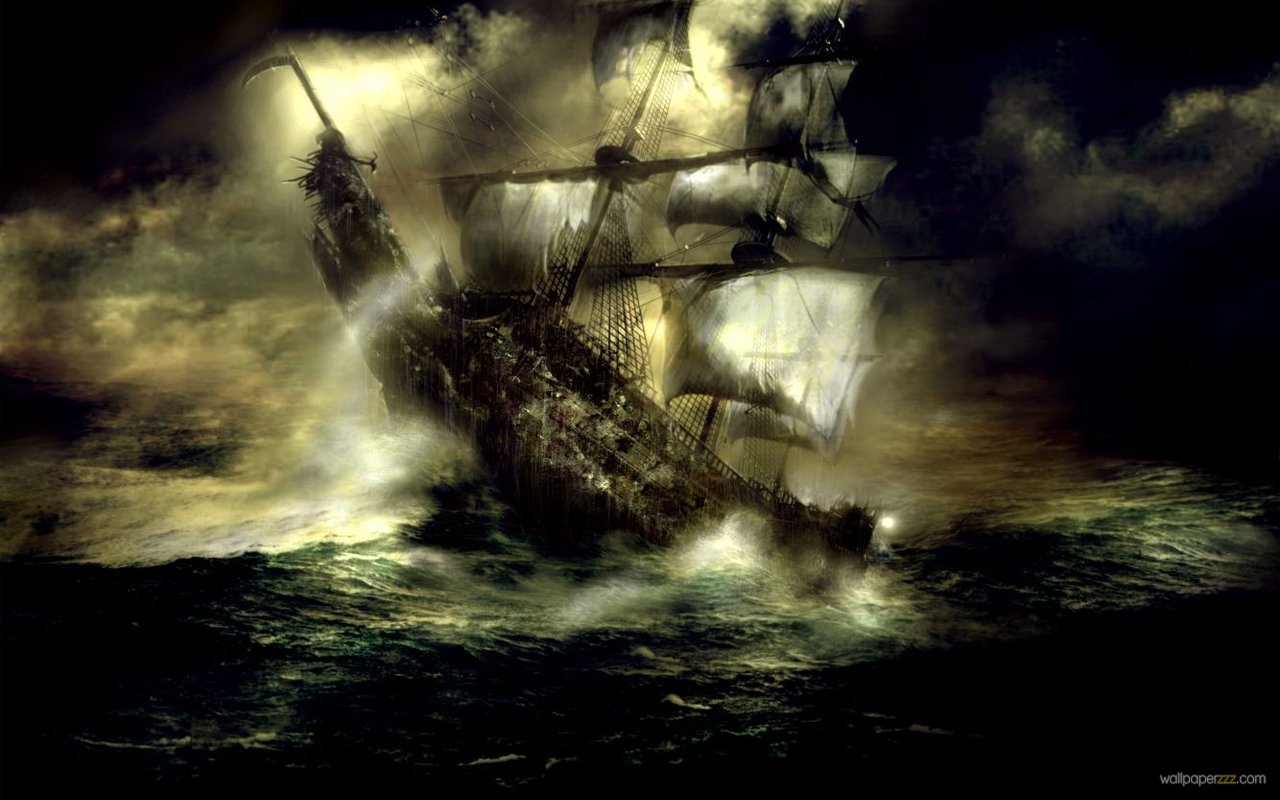 Vessel In The Storm Widescreen Wallpaper