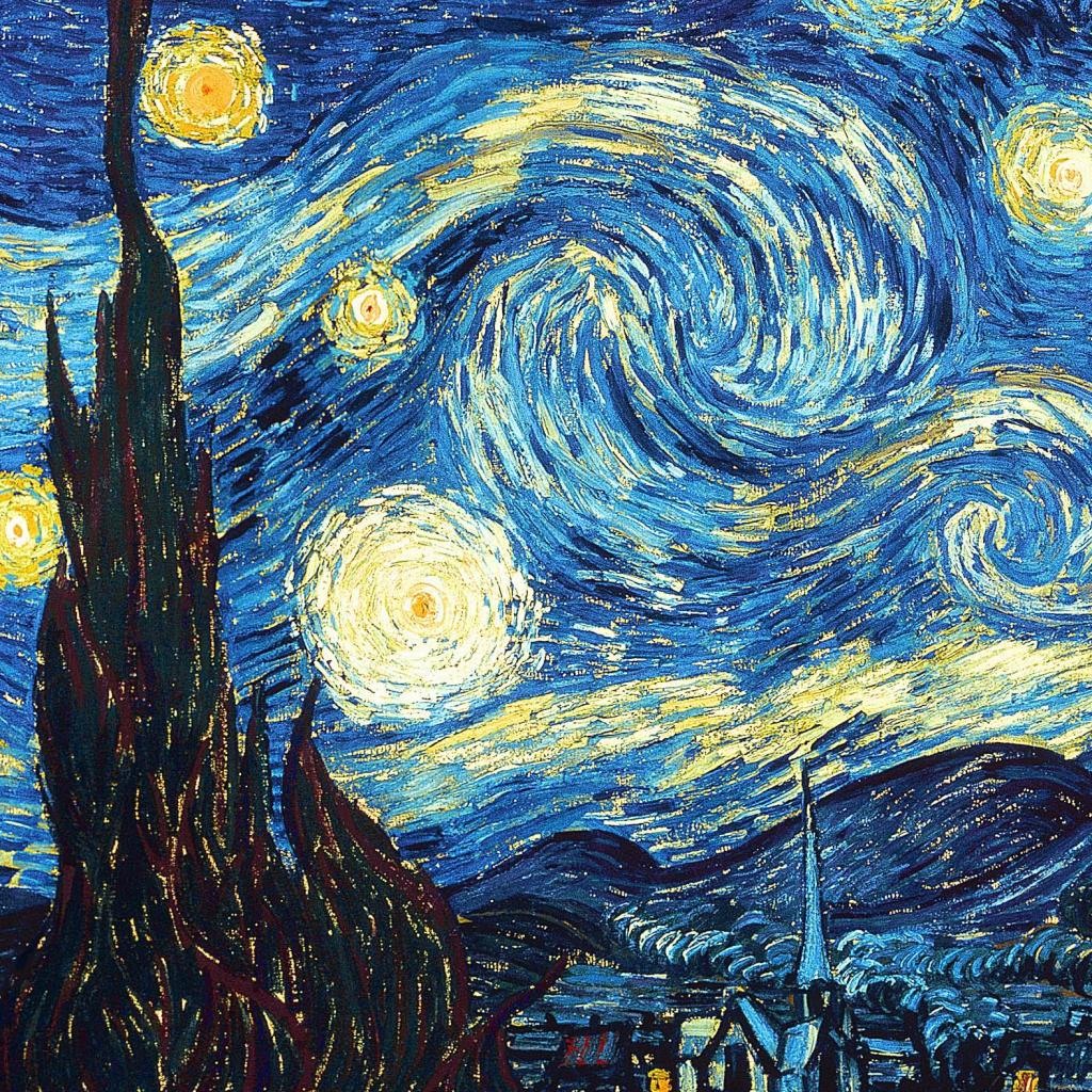 Starry Night By Vincent Van Gogh iPad Wallpaper