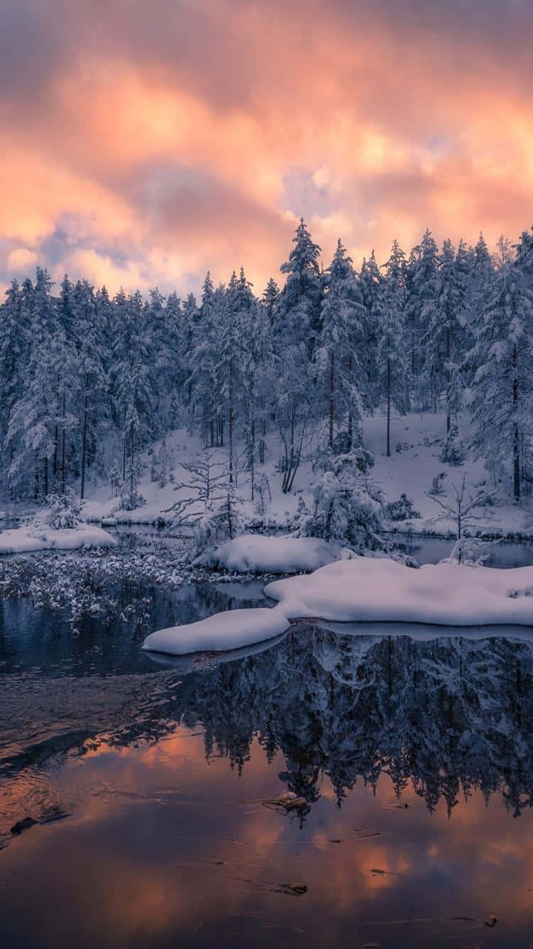 A Peaceful Winter Scene In Norway Wallpaper