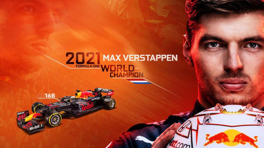 Download Max Verstappen 2021 F1 World Champion Wallpaper