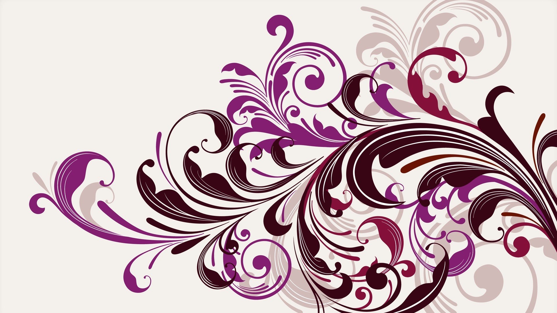 Purple Floral Swirls Vector Wallpaper HD