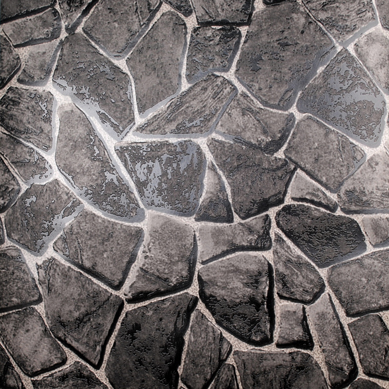 Stone Wallpaper Waterproof Embossed Vinyl Rock Wall Pattern Grey