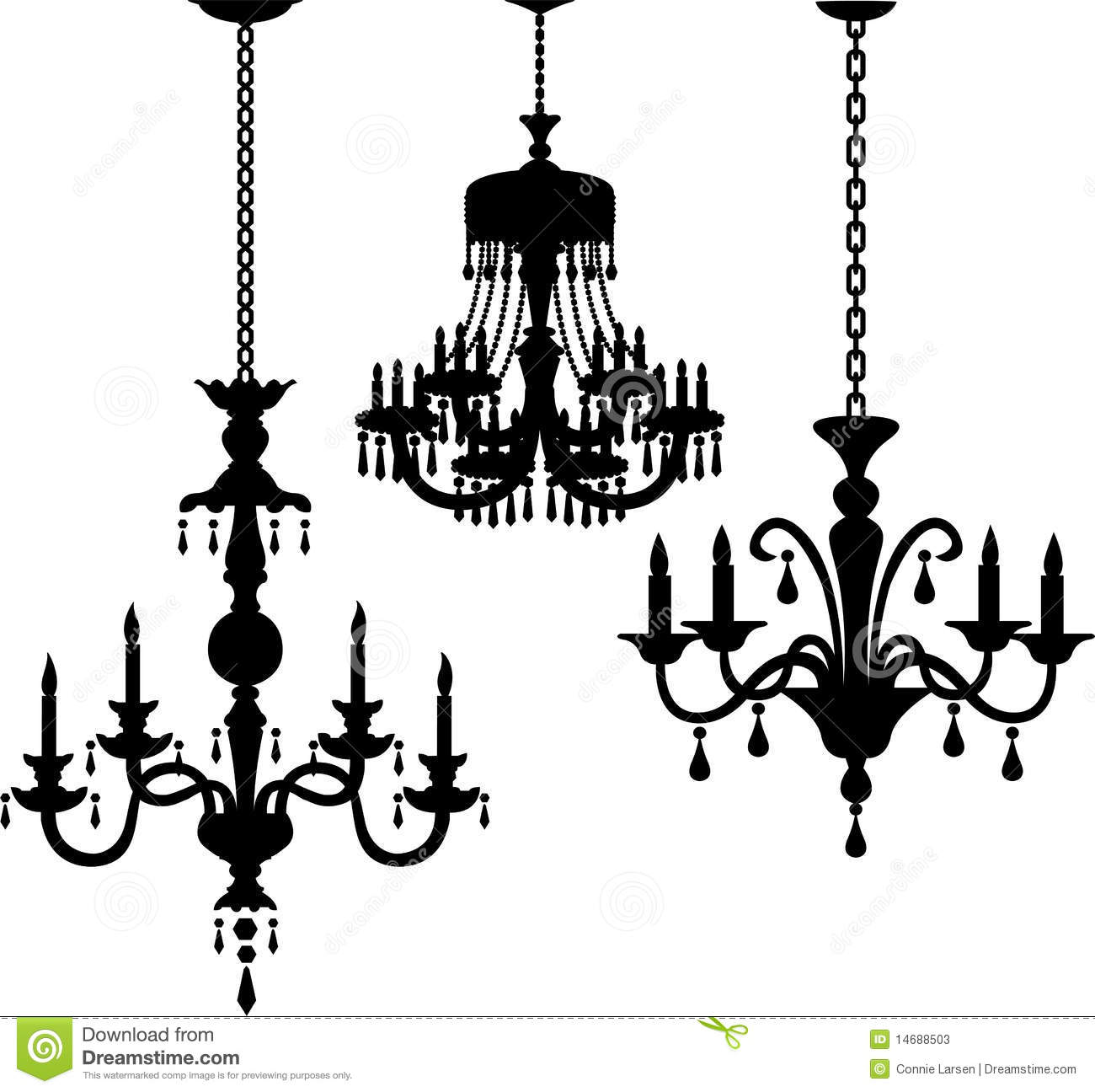 Crystal Chandelier Drawing Antique Silhouetteseps Stock