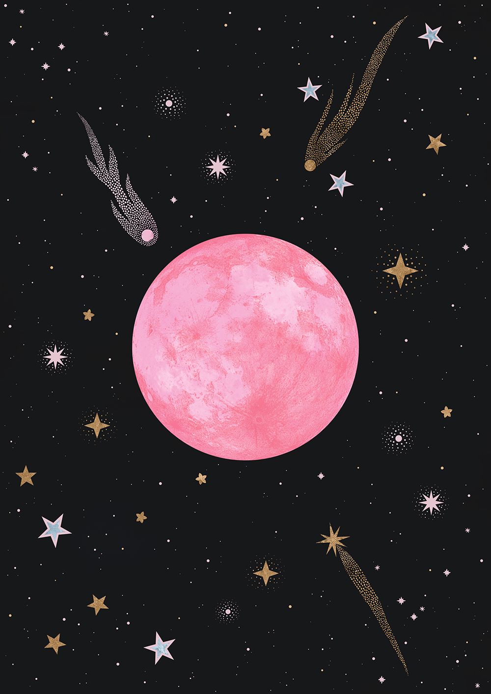 Carly Watts Illustration Strawberry Moon Space