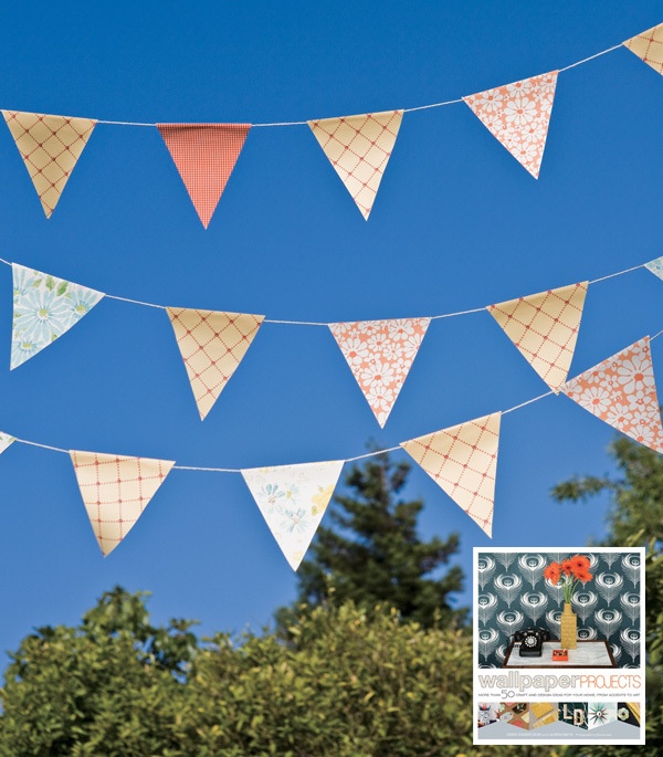 Make Wall Paper Bunting From Old Wallpaper Sample Books In Art Room