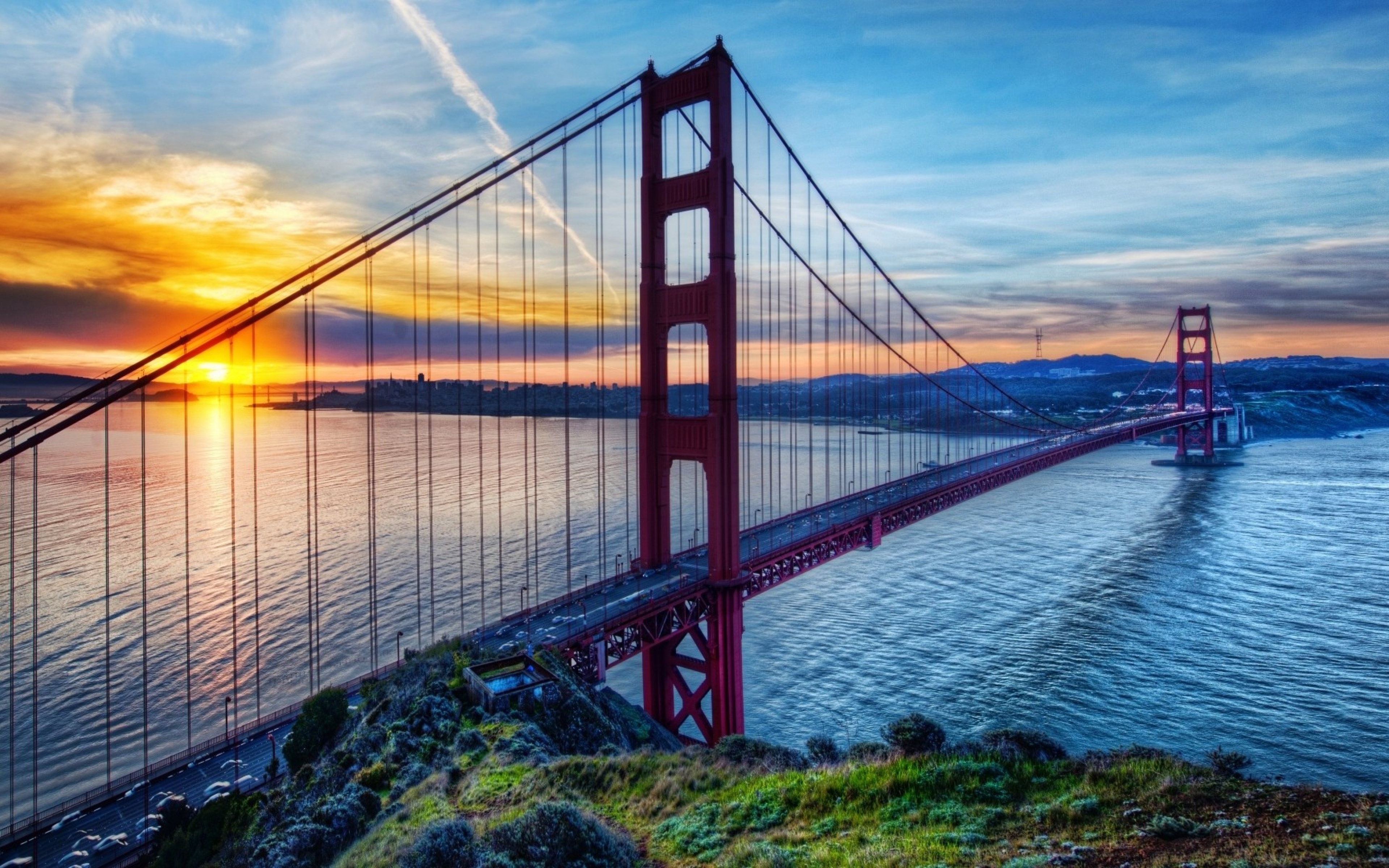 Wallpaper Golden Gate Bridge San Francisco Strait