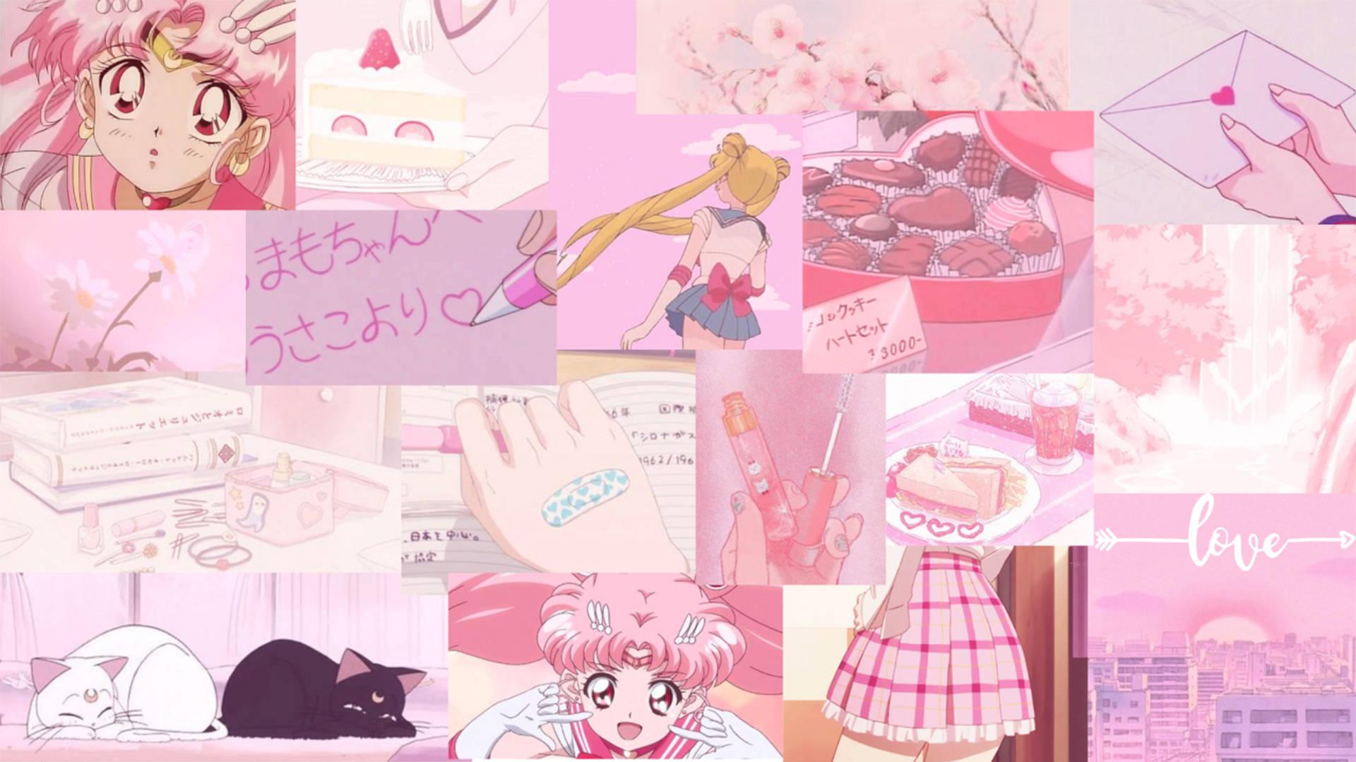 Pink Anime Aesthetic Sailor Moon Wallpaper