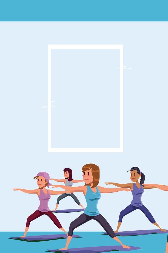 Vector Flat Cartoon Hand Drawn Fitness Exercise Background