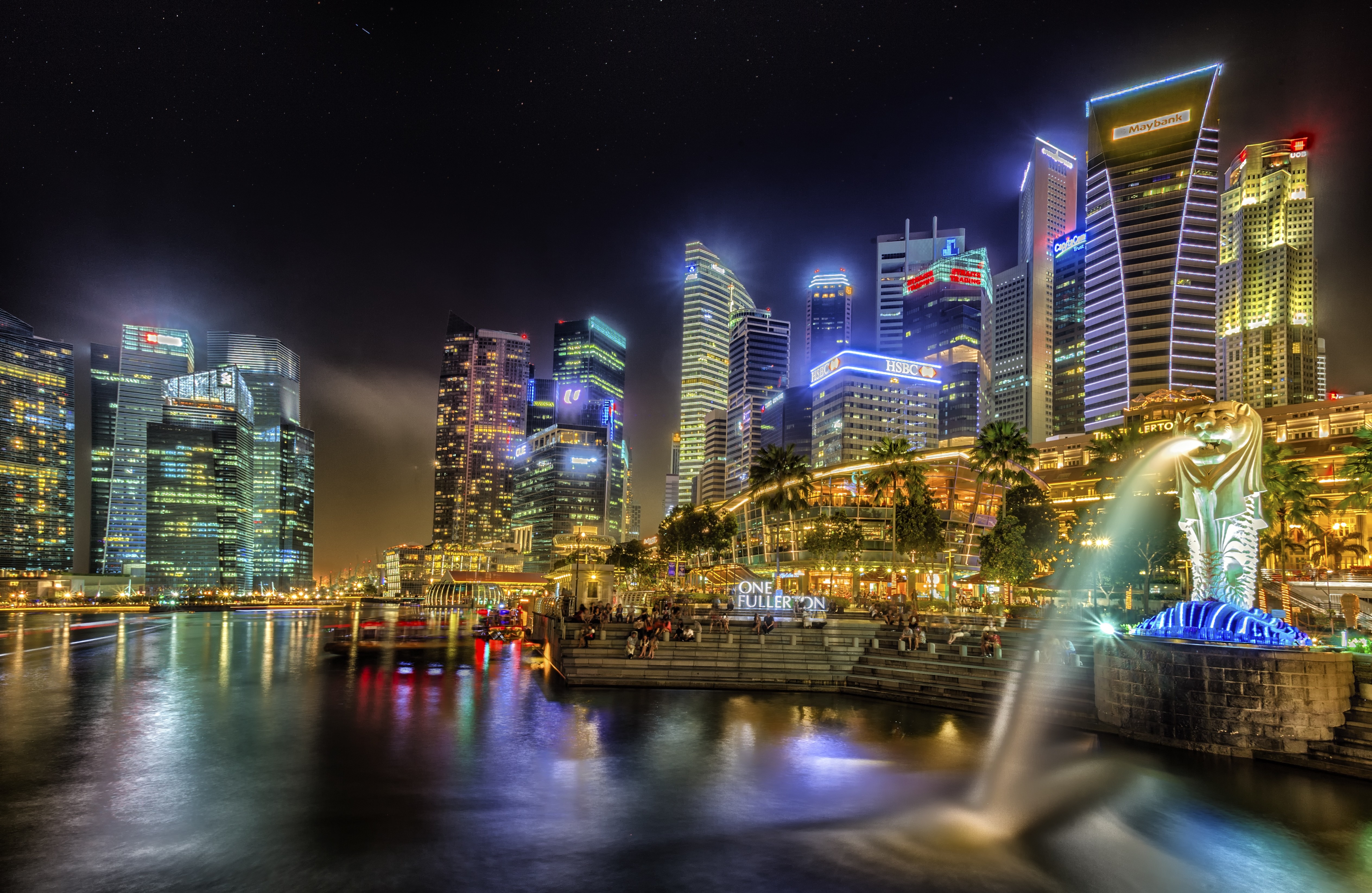 Singapore City Lights Wallpaper