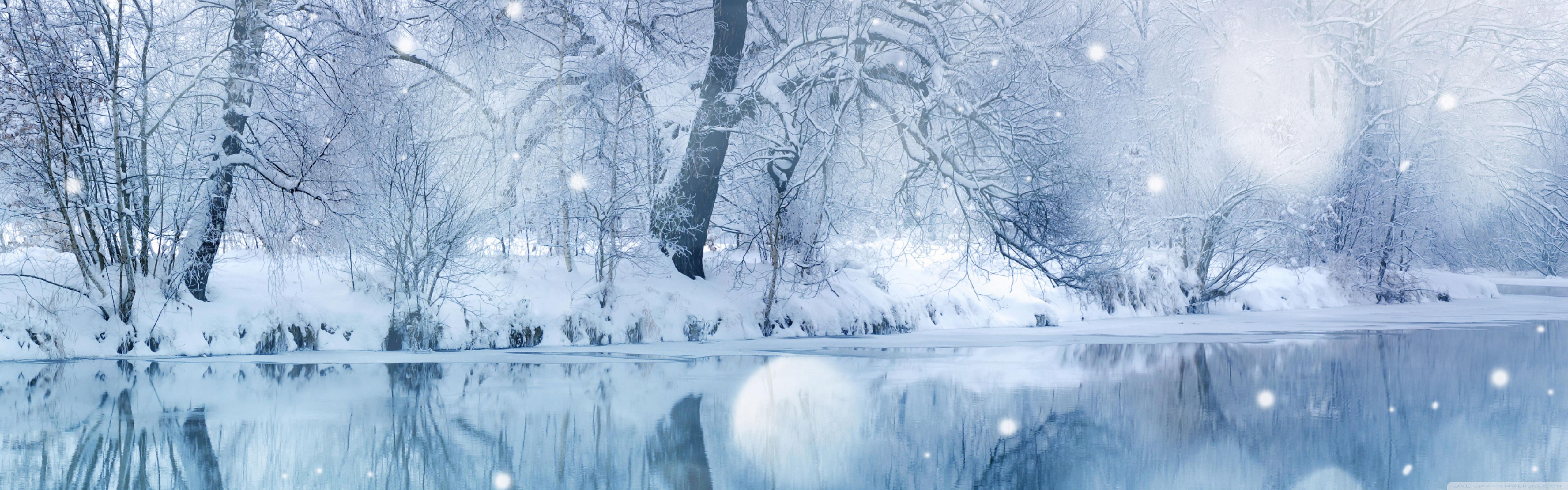 Winter Snowfall Ultra HD Desktop Background Wallpaper For 4k UHD