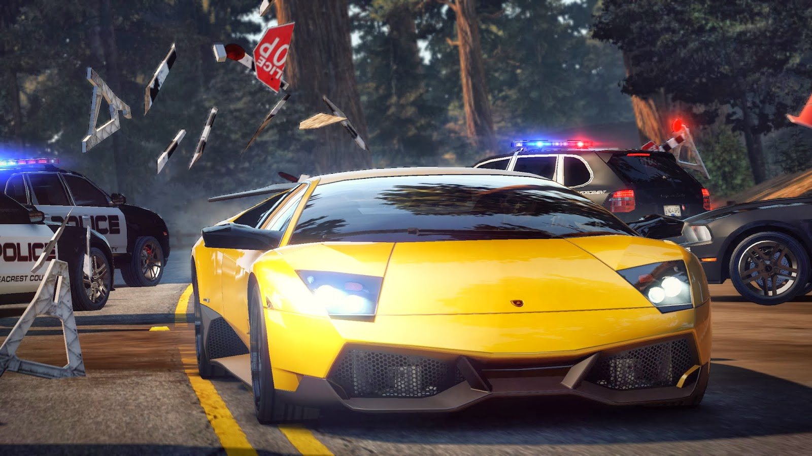 Police Car Hot Pursuit Chase Sports Video Game HD Wallpaper S3