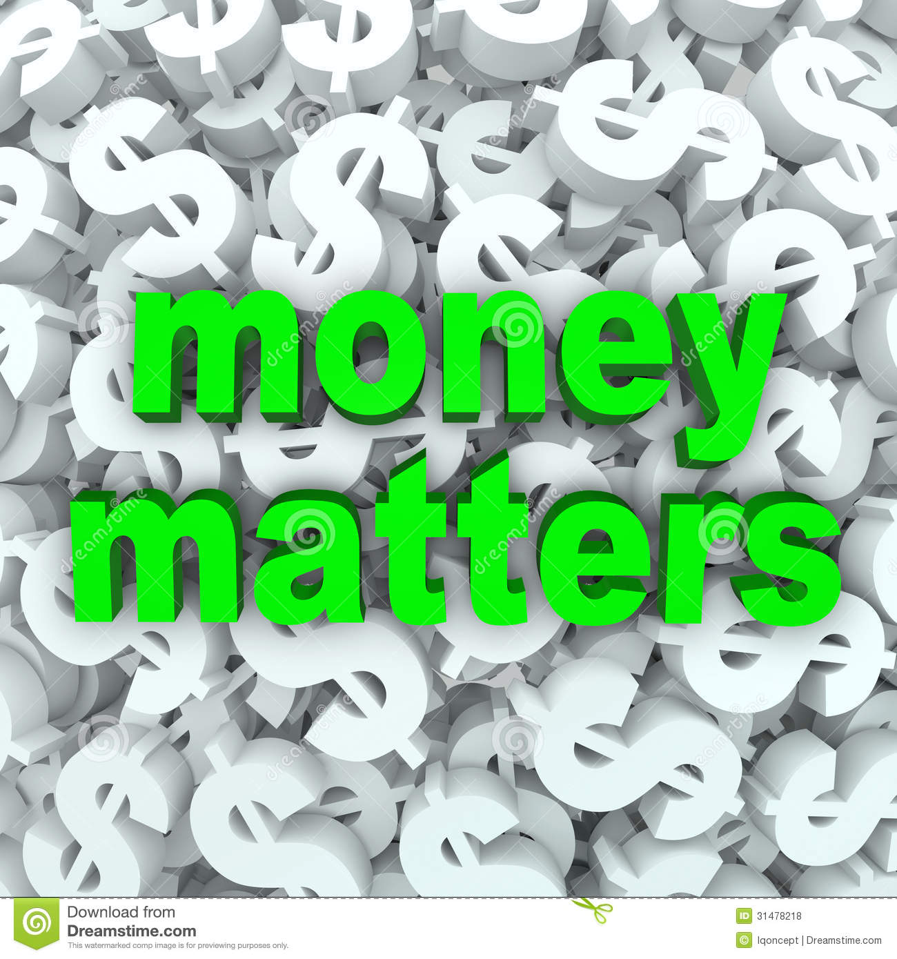 Money Matters Words Dollar Sign Currency Background Signs Symbols