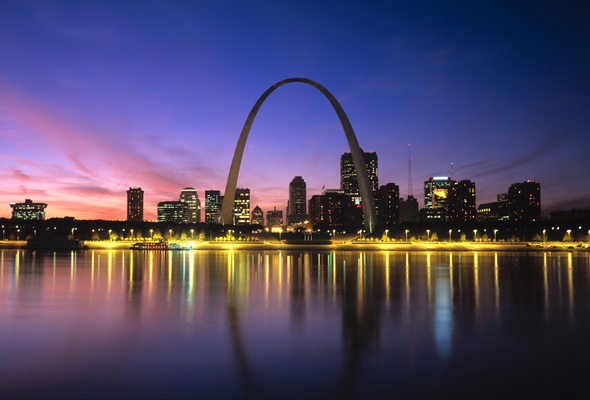 St Louis Missouri Night Reflection Desktop Wallpaper World