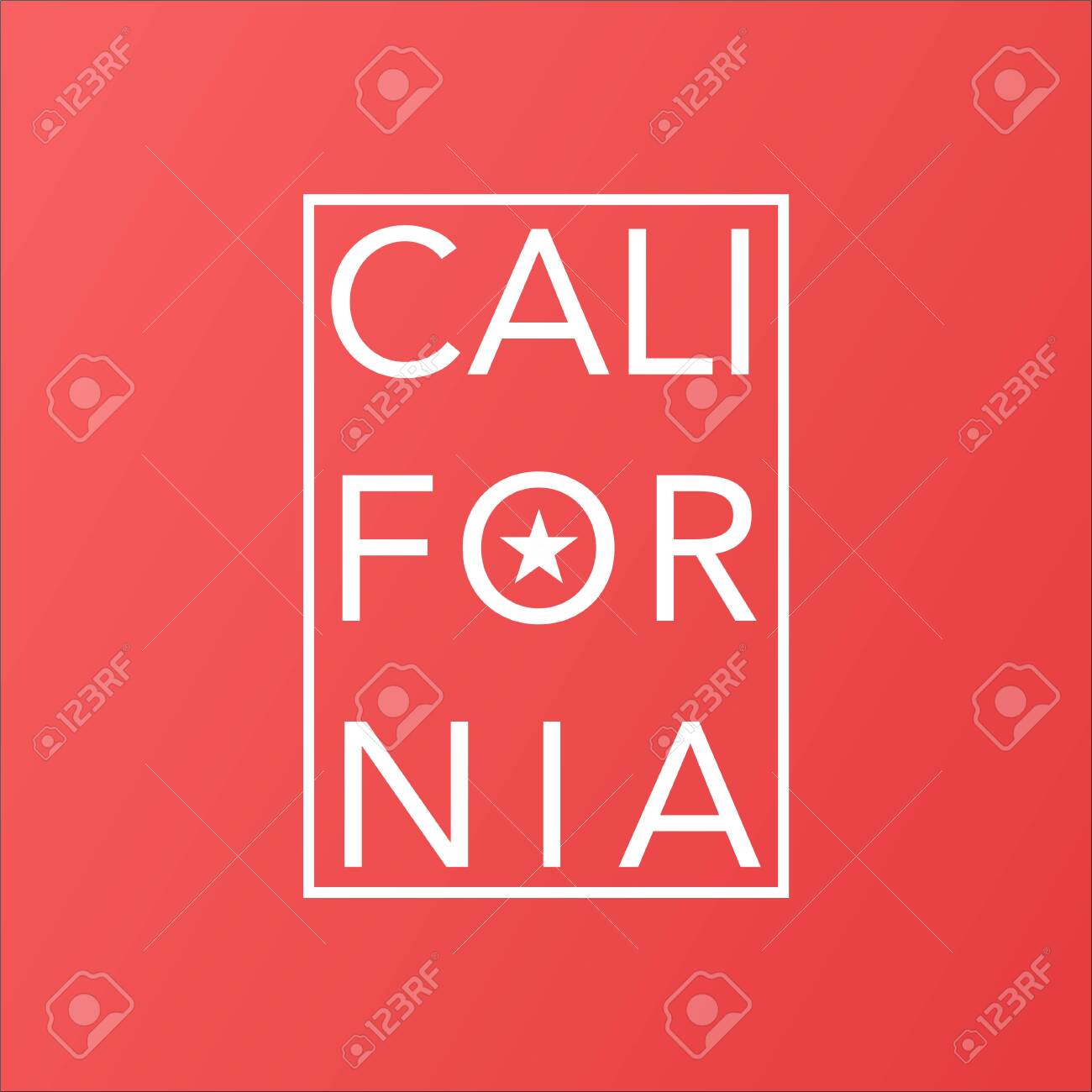 California State On Living Coral Modern Background Vector Royalty