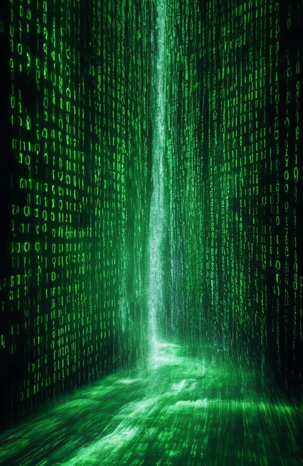 Matrix Binary Code Falling Wallpaper