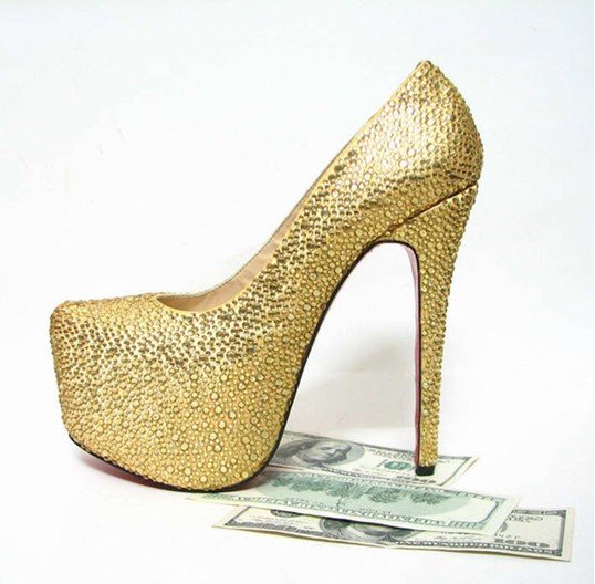 Buy > gold colour high heels > in stock