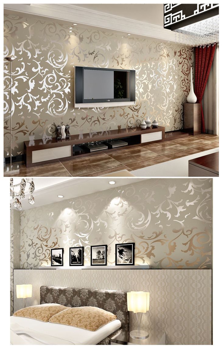 Damask Wallpaper Gold Bedroom Walpaper Wall