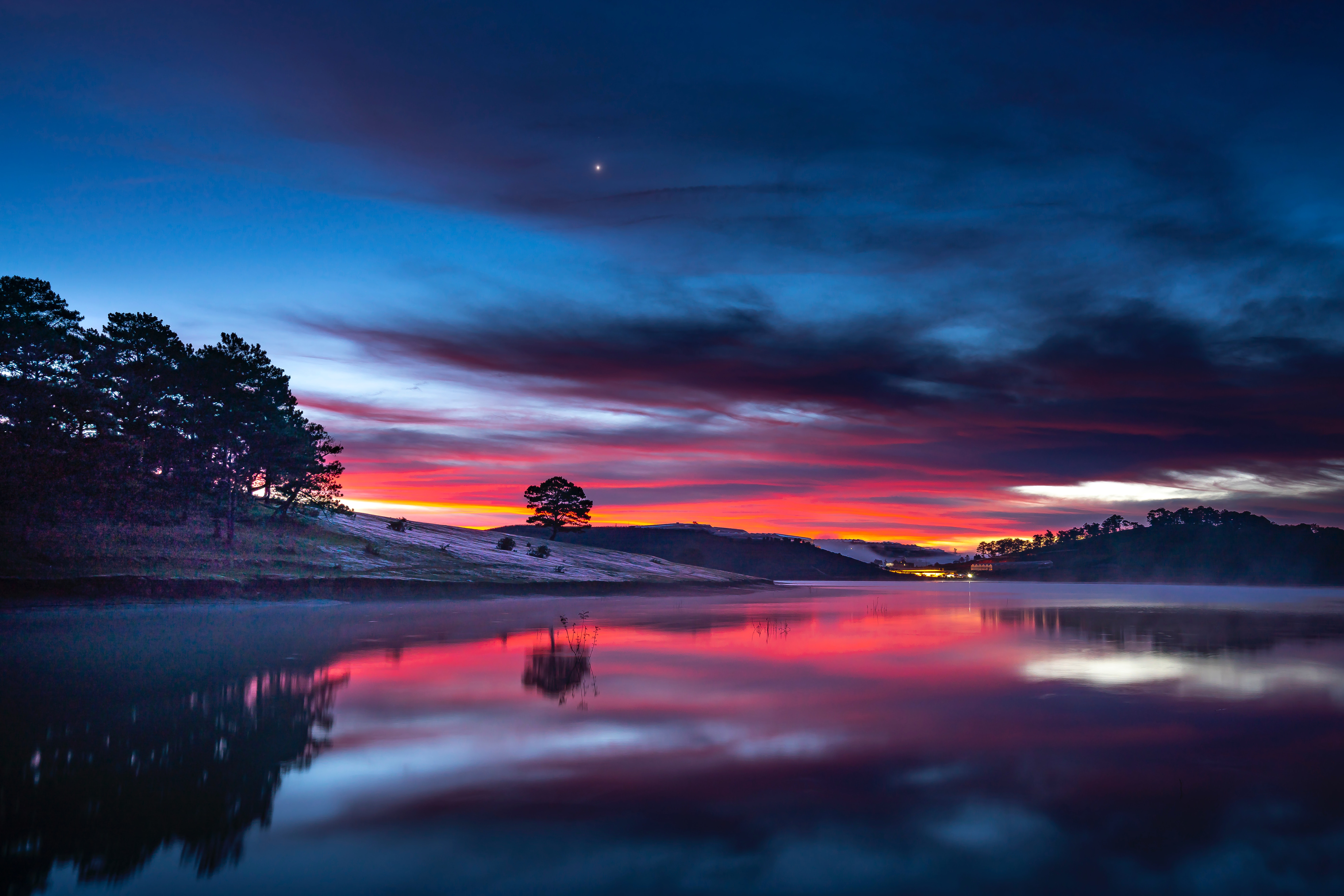 Sunset Clouds Reflection In Lake 8k Laptop Full HD 1080p 4k Wallpaper Image