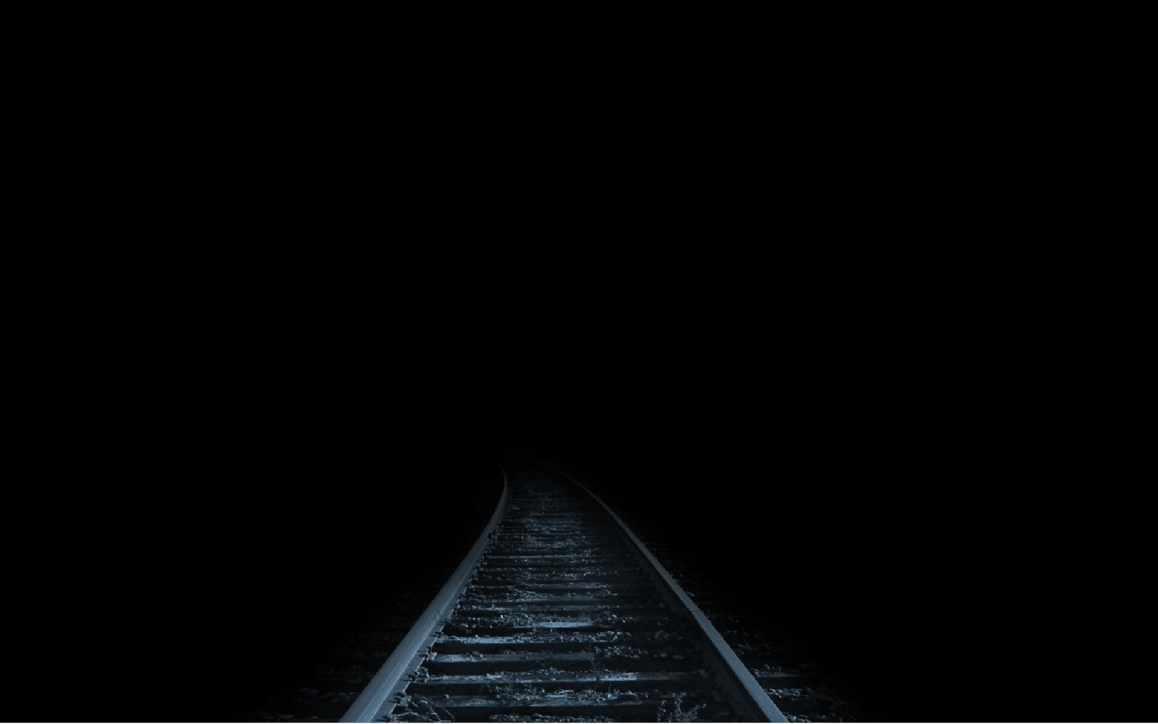 Railroad Tracks Wallpaper Black