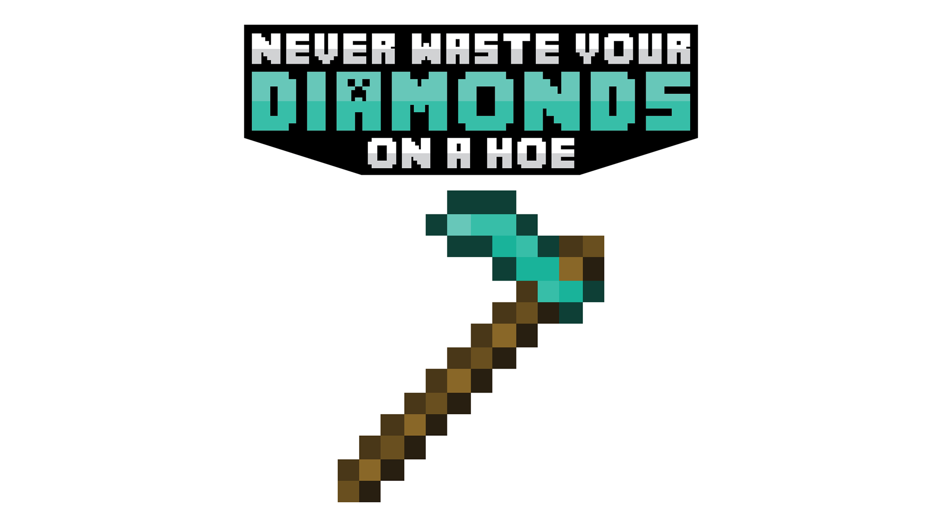 Diamond White Minecraft Hoe Humor Sadic Wallpaper Background