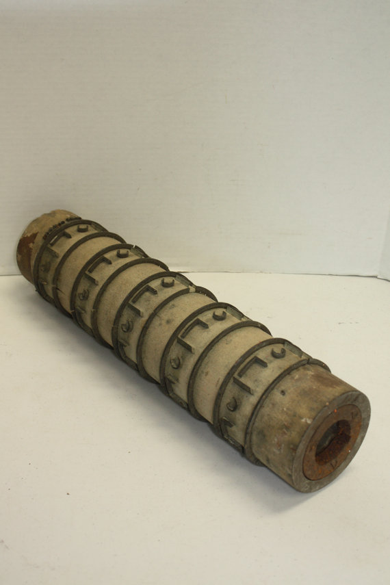 Antique Wallpaper Print Roller Industrial Supply Banded With