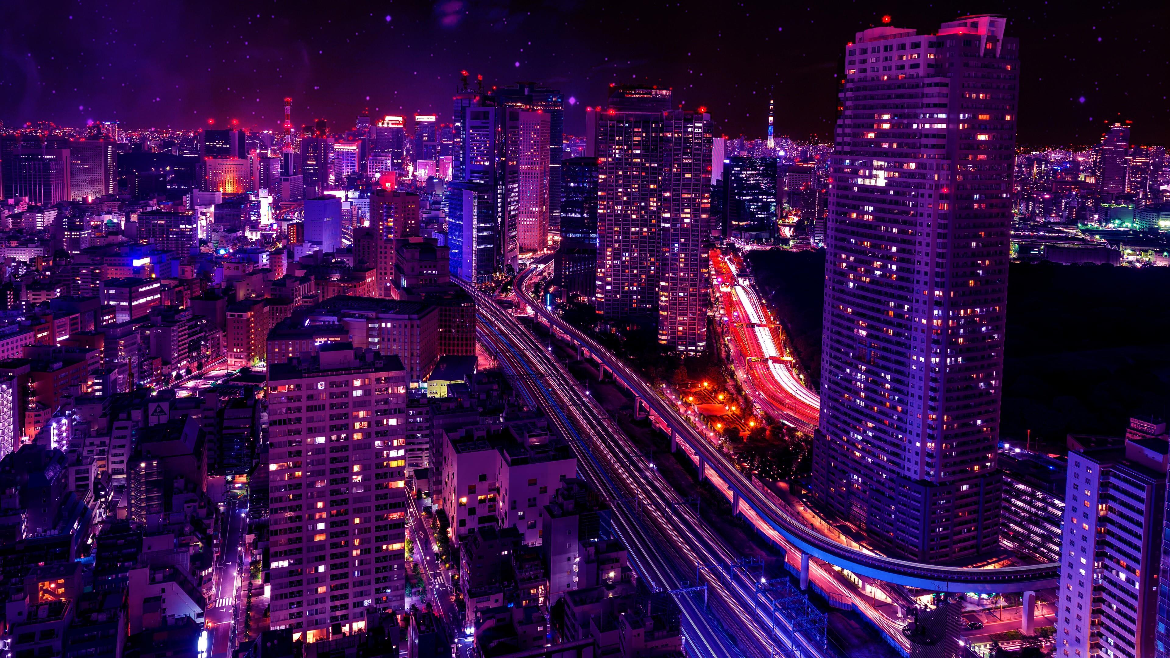 Purple Wallpaper 4k City