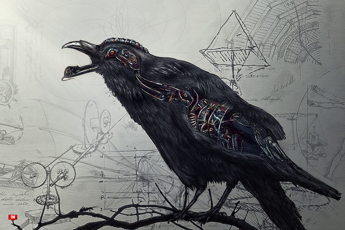 Drawing Black Raven Wallpaper IPhone Wallpaper WallpaperLepi
