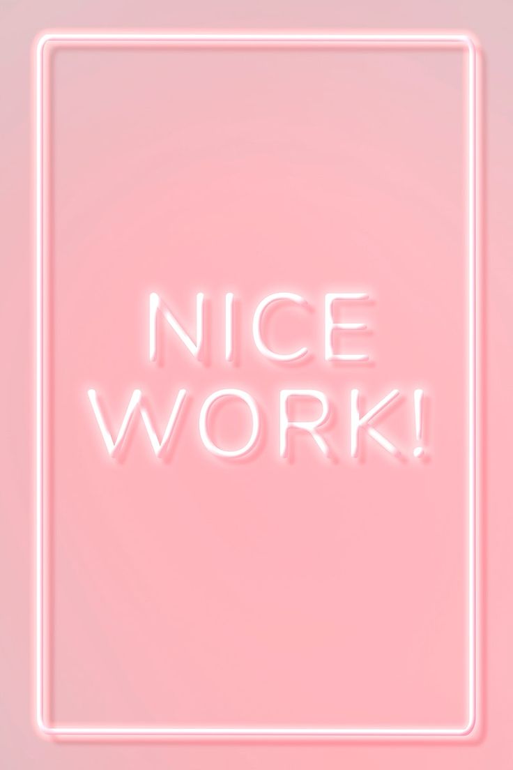 Glowing nice work word frame neon typography free image by