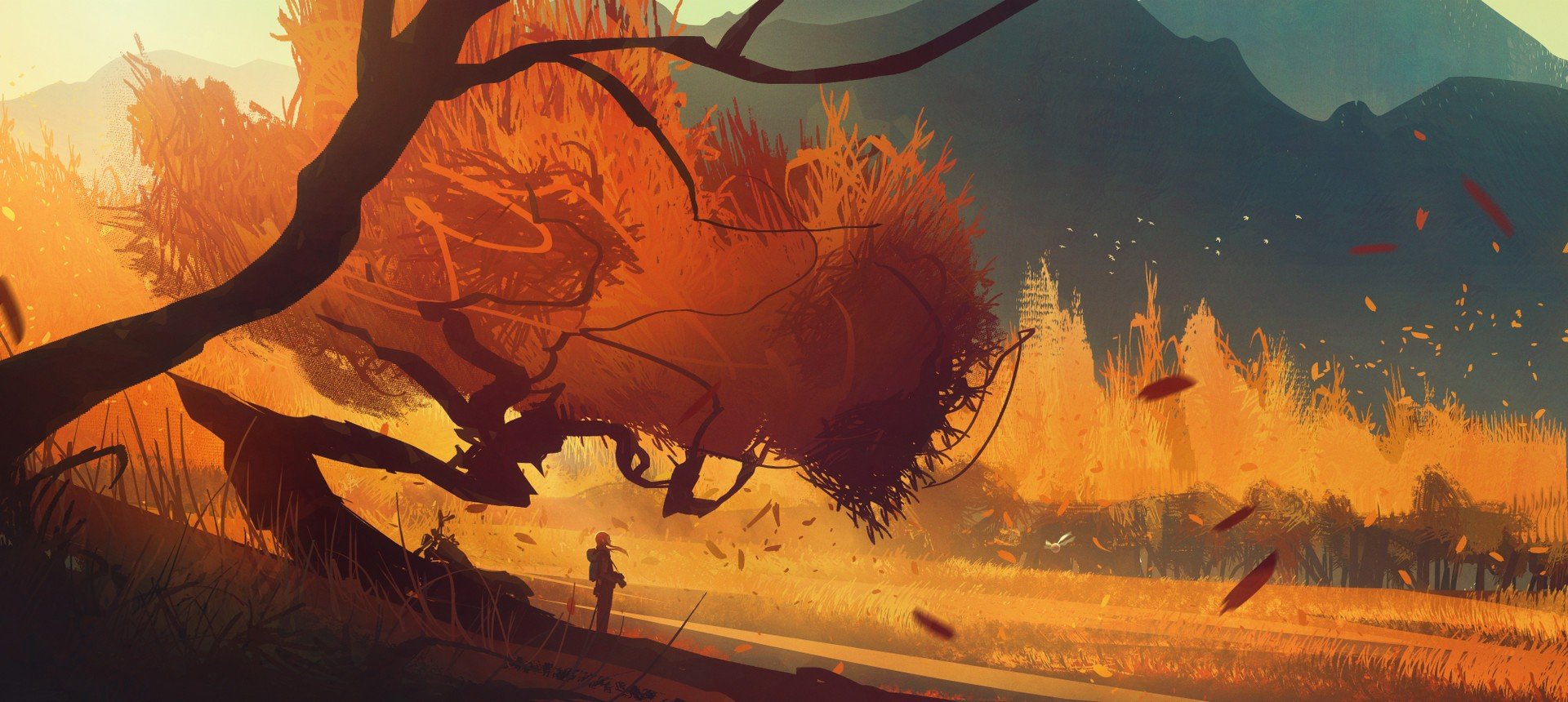 Artwork Fantasy Art Illustration Sunset HD Wallpaper