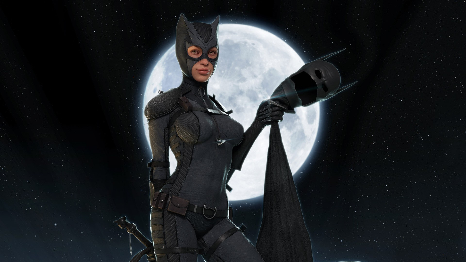 Catwoman Batman Black Fantasy Moon Night Selina Kyle