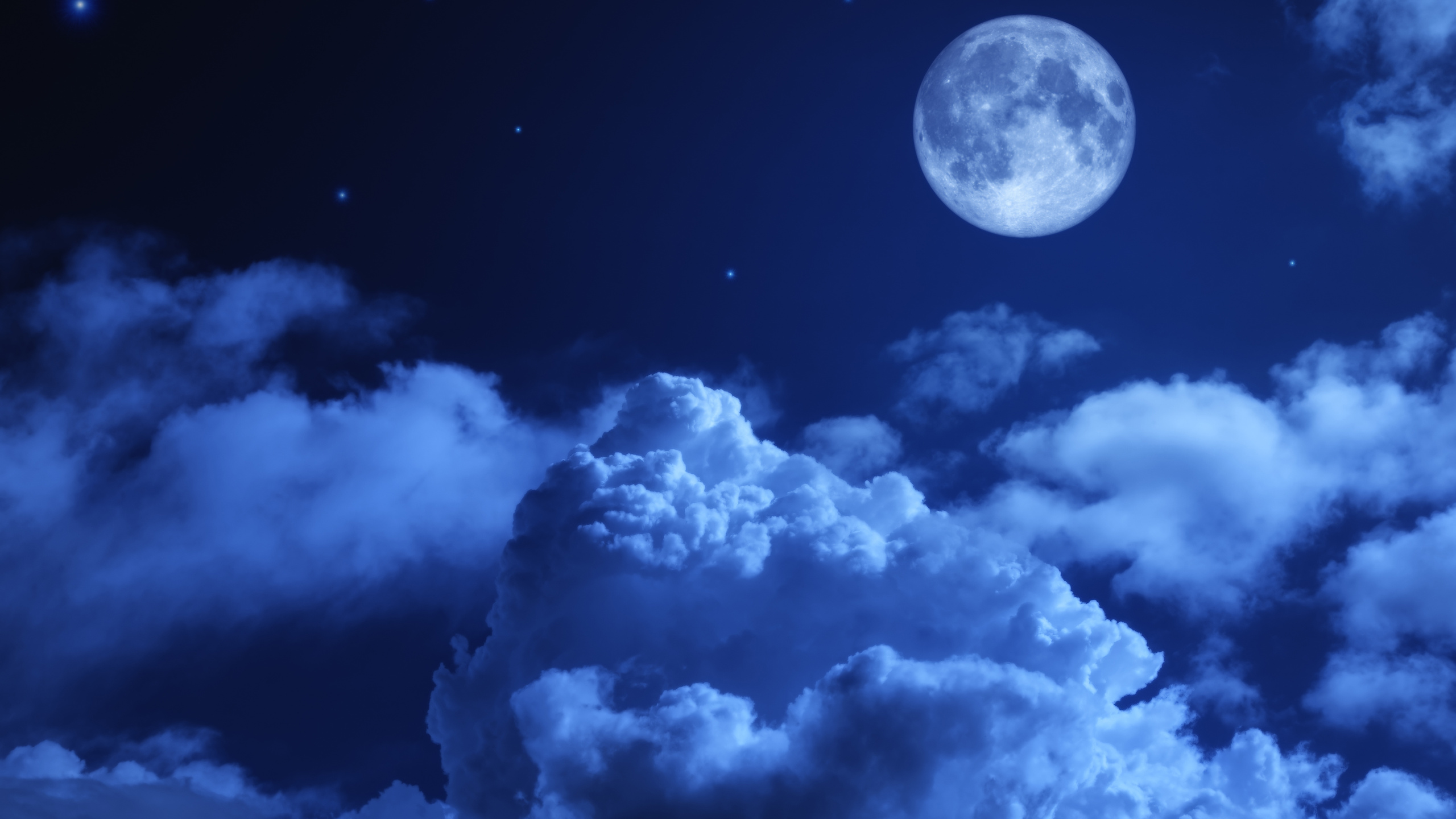 Moon Night Sky Clouds 5k 1440p Resolution HD 4k Wallpaper