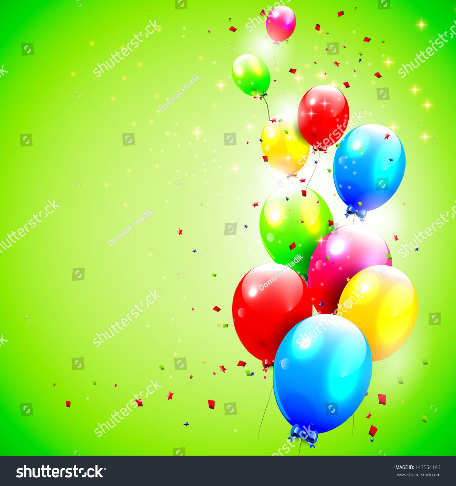BirtHDay Background Flying Balloons Stock Vector