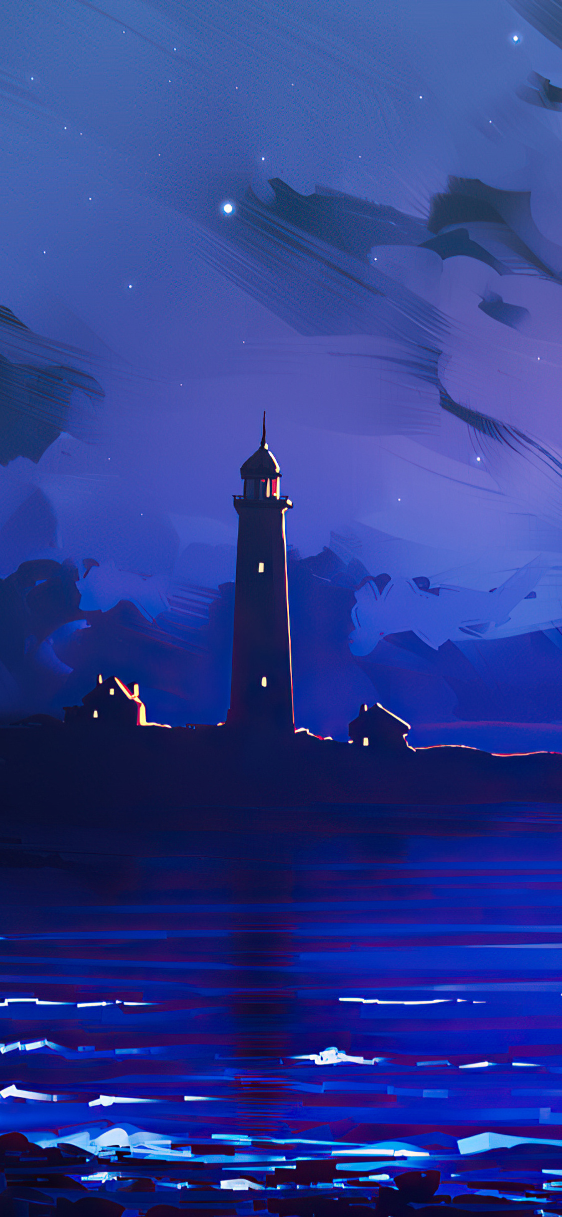 Lighthouse Minimal Paint Art 4k iPhone Xs X Wallpaper