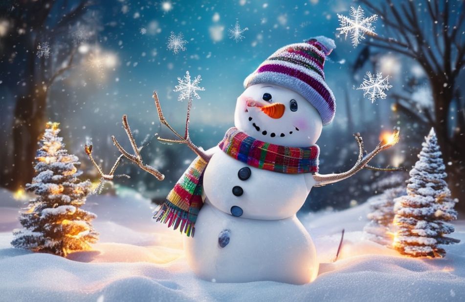 Winter Snowman Wallpaper