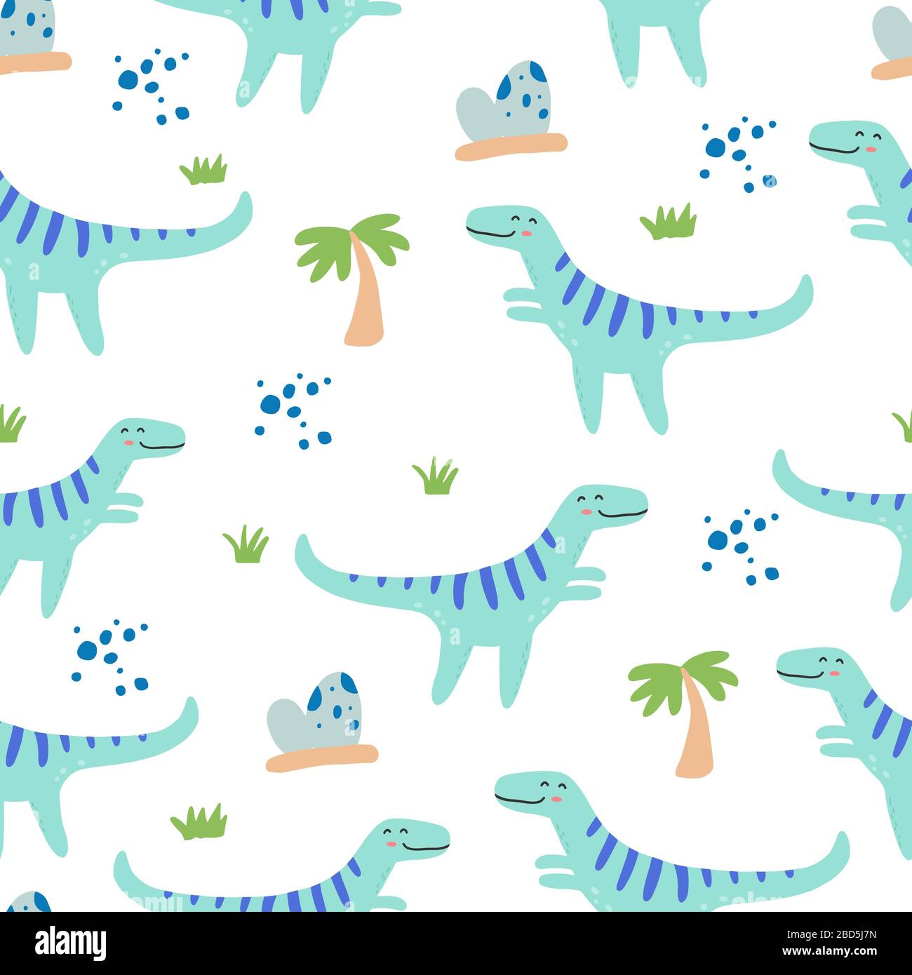 Cute dinosaur seamless pattern for kids baby textile wallpaper