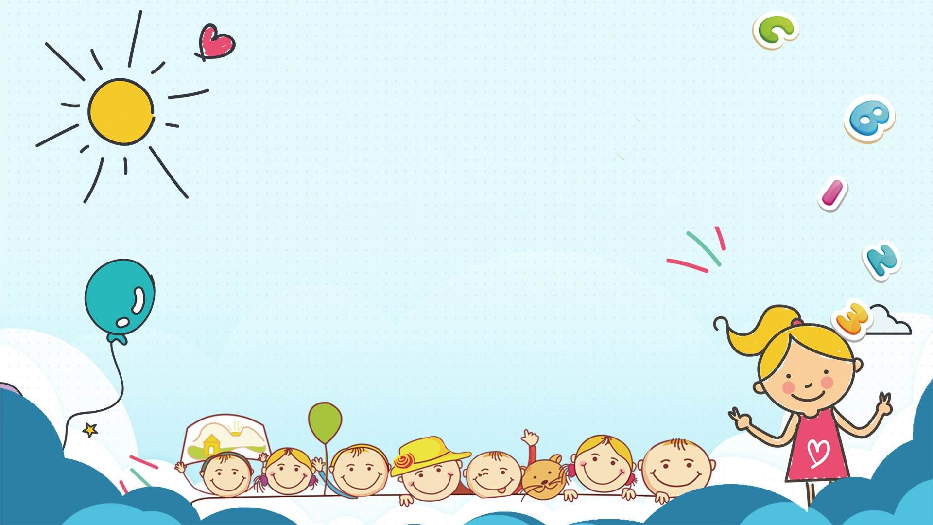 3 cute childrens cartoon ppt backgrounds childrens theme series