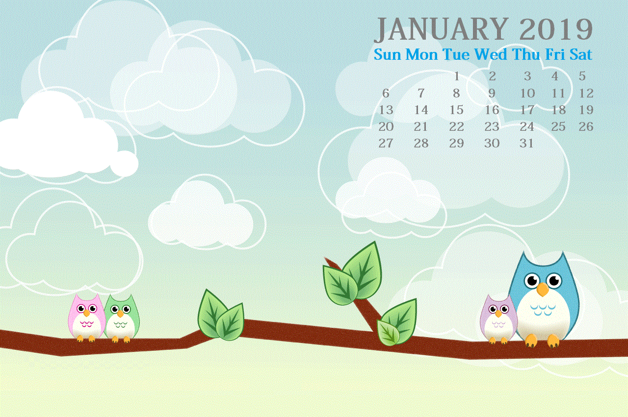 January Screensaver Background Max Calendars