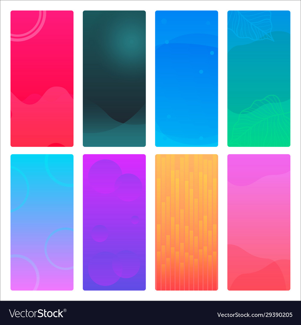 Set Gradient Background For Mobile App Design Vector Image