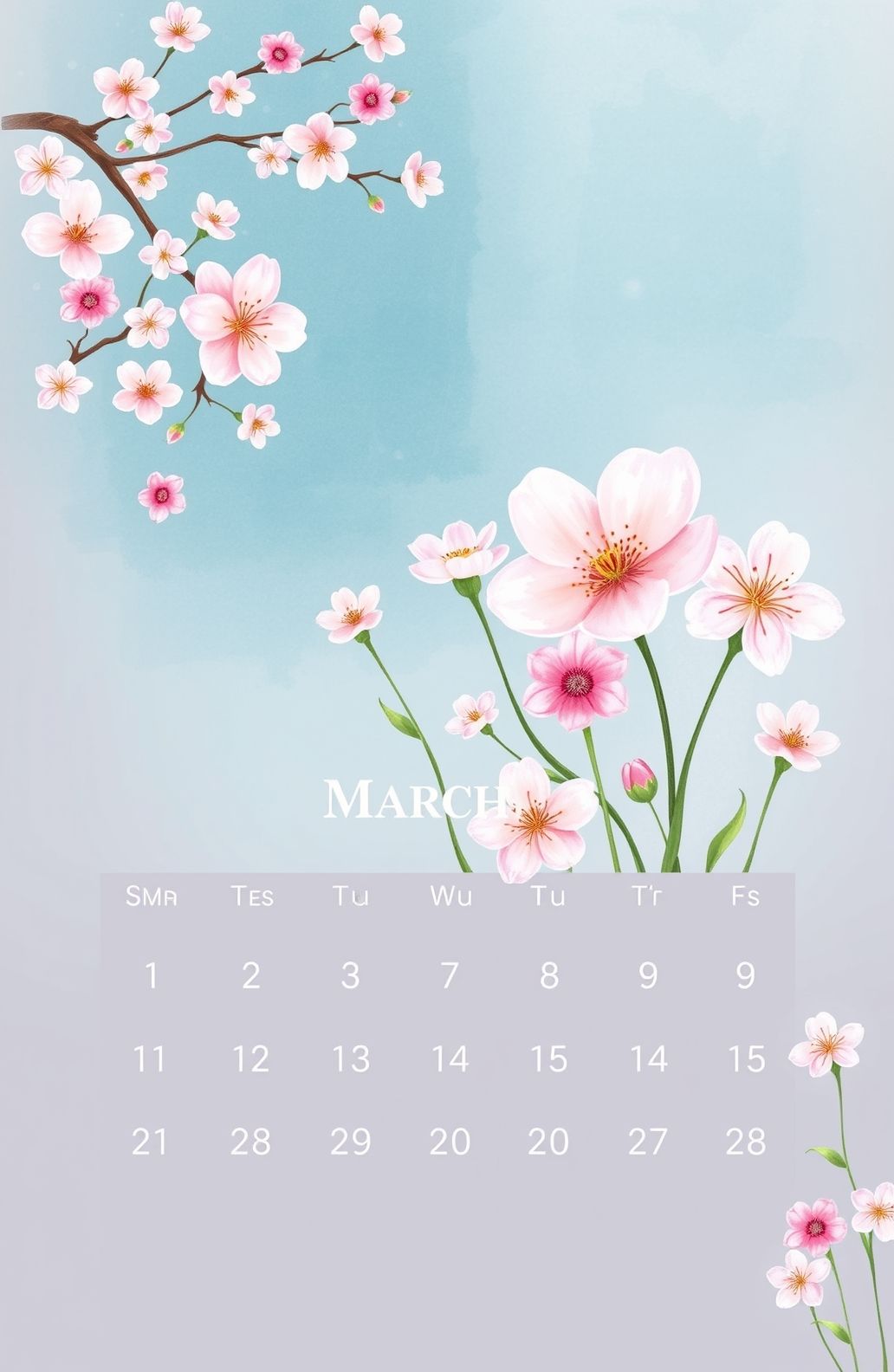 March Calendar Wallpaper