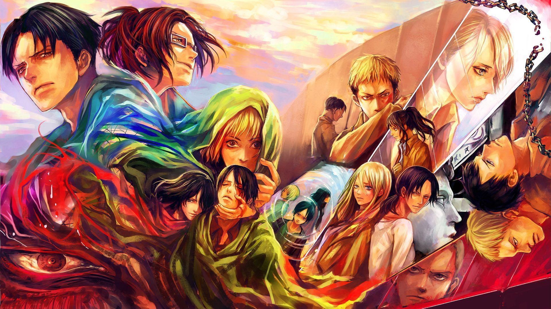 1080p Titan Attack Lot Anime Characters On HD Wallpaper