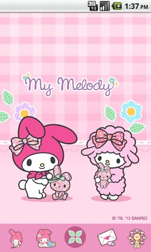 Bigger My Melody Rabbit Doll Theme For Android Screenshot