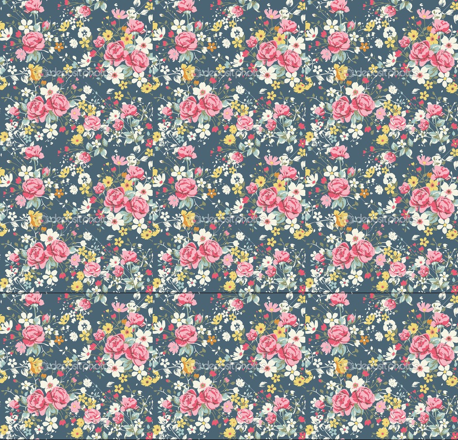 Rose Pattern Wallpaper Vintage