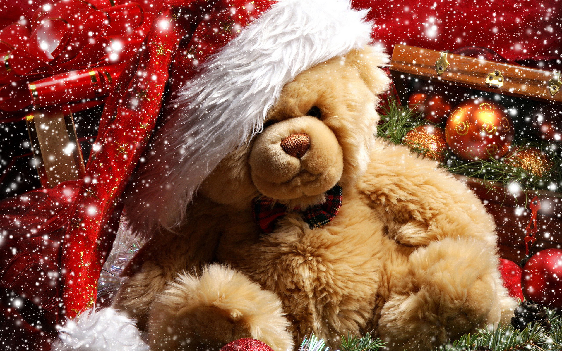 Desktop Wallpaper Of Christmas Teddy Bear Puter